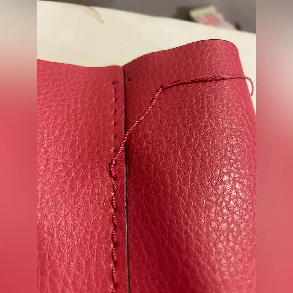 Coach Derby Tote F58660 Strawberry Red Pebbled Leather Large Shoulder Bag - Picture 10 of 14